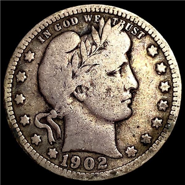 1902-S Silver Barber Quarter NICELY CIRCULATED
