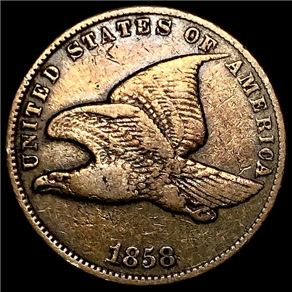 1858 Copper-Nickel Flying Eagle Cent ABOUT UNCIRCULATED