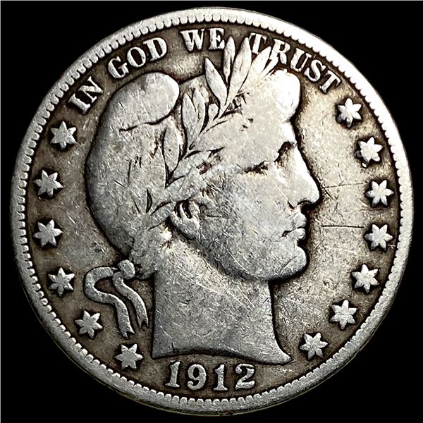 1912-D Silver Barber Half Dollar LIGHTLY CIRCULATED