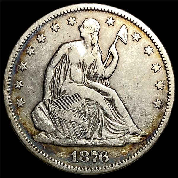 1876-S Silver Half Dollar (Seated Liberty) ABOUT UNCIRCULATED