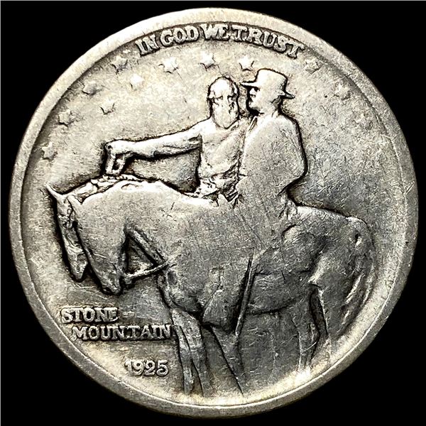 1925 Silver Stone Mountain Half Dollar NICELY CIRCULATED