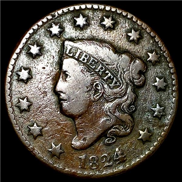 1824 Coronet Head Large Cent LIGHTLY CIRCULATED
