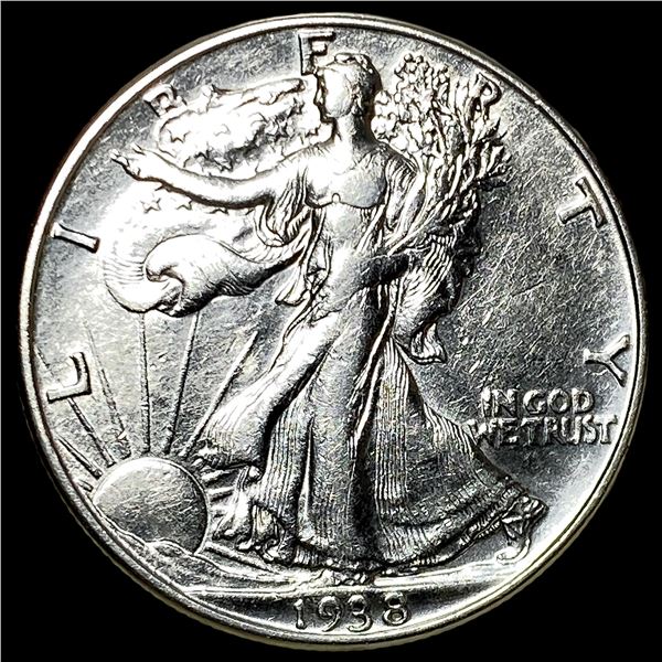 1938-D Silver Half Dollar Walking Liberty CLOSELY UNCIRCULATED