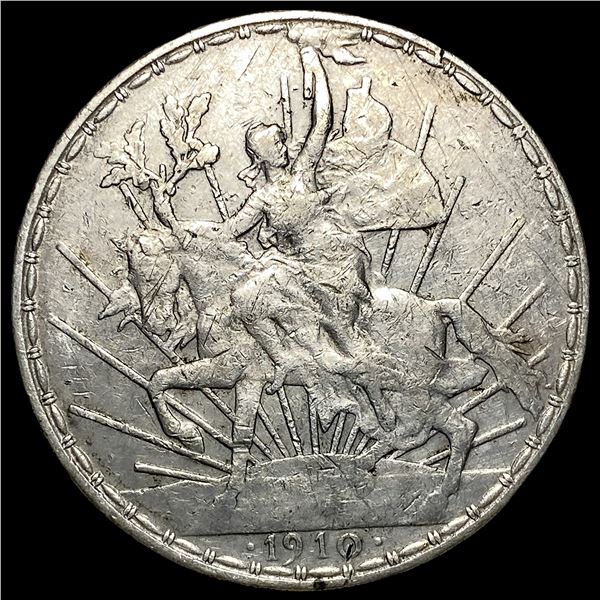 1910 Mexico Silver Peso ABOUT UNCIRCULATED