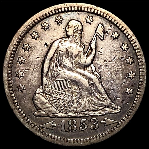 1853 Arrows Seated Liberty Quarter NEARLY UNCIRCULATED