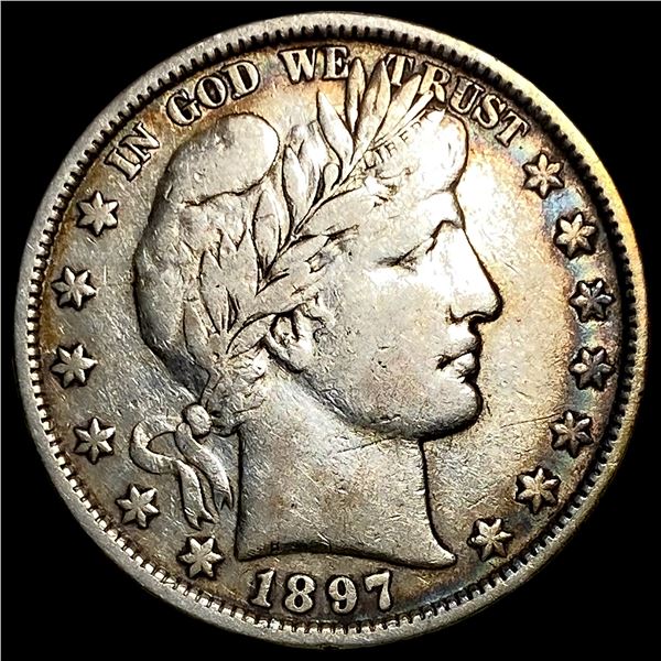 1897 Silver Barber Half Dollar NEARLY UNCIRCULATED