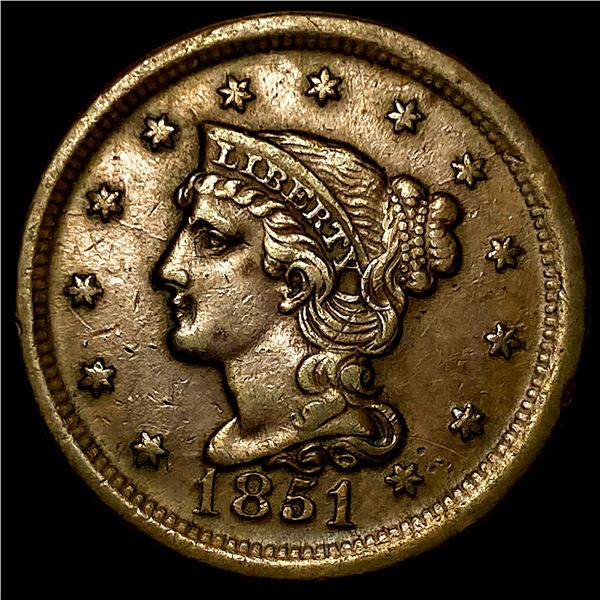 1851 Braided Hair Large Cent CLOSELY UNCIRCULATED
