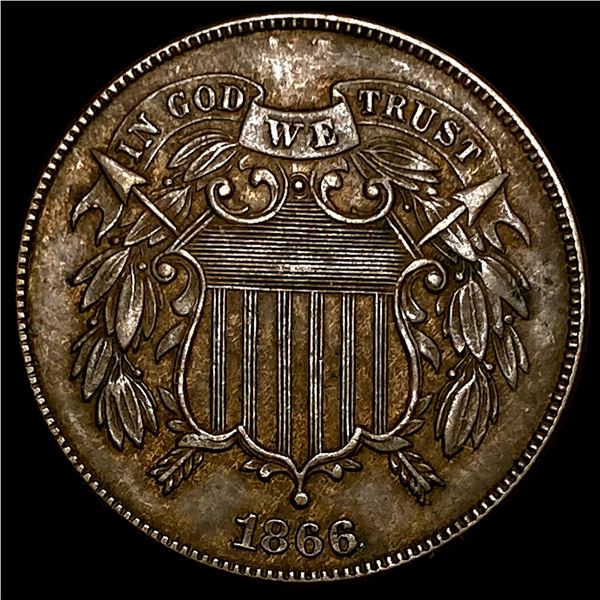 1866 Copper Two-Cent Piece CLOSELY UNCIRCULATED