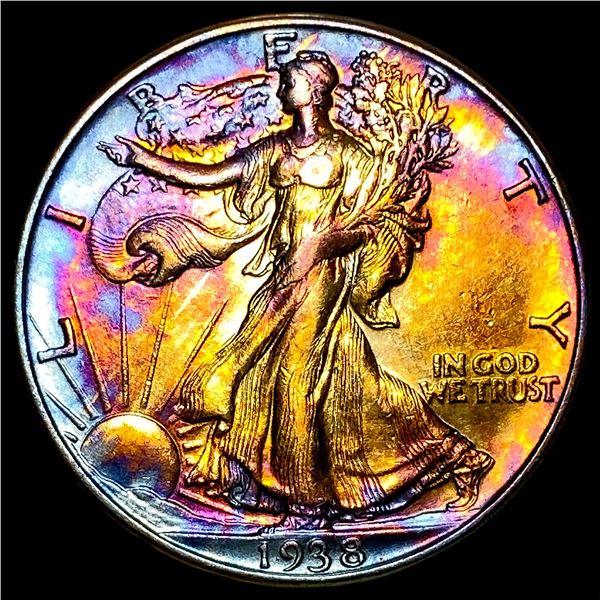 1938-D Silver Half Dollar Walking Liberty CLOSELY UNCIRCULATED