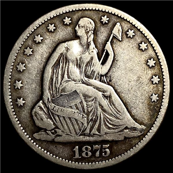 1875-S Silver Half Dollar (Seated Liberty) NICELY CIRCULATED