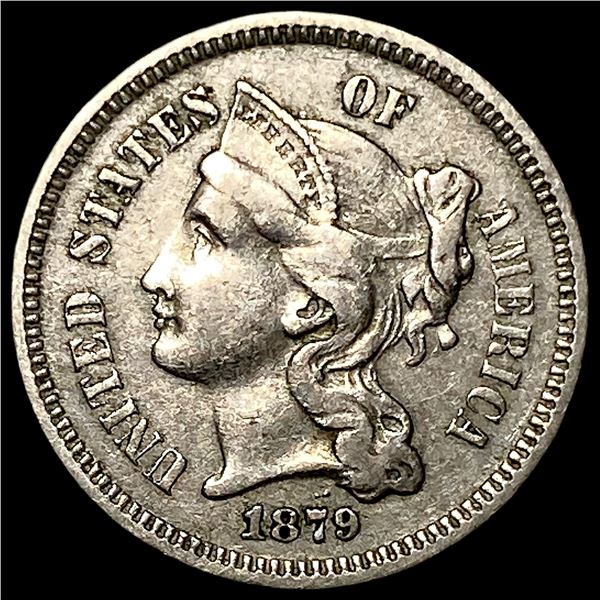 1879 Nickel Three-Cent Piece NEARLY UNCIRCULATED