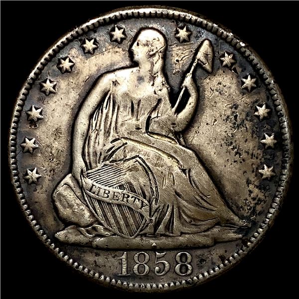 1858-S Silver Half Dollar CHOICE AU