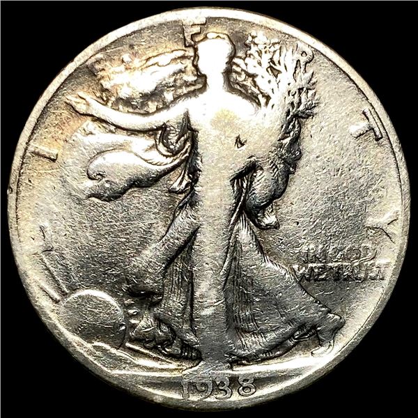 1938-D Silver Walking Liberty Half Dollar LIGHTLY CIRCULATED