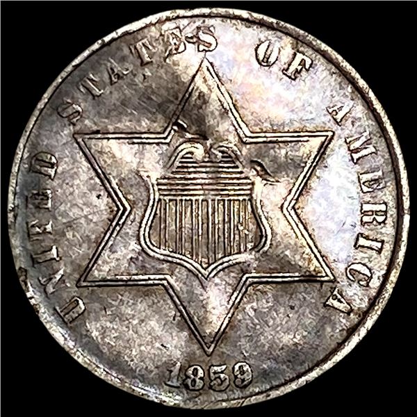 1859 Silver Three-Cent Piece HIGH GRADE
