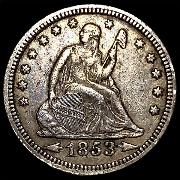 1853 Arrows Seated Liberty Quarter NEARLY UNCIRCULATED