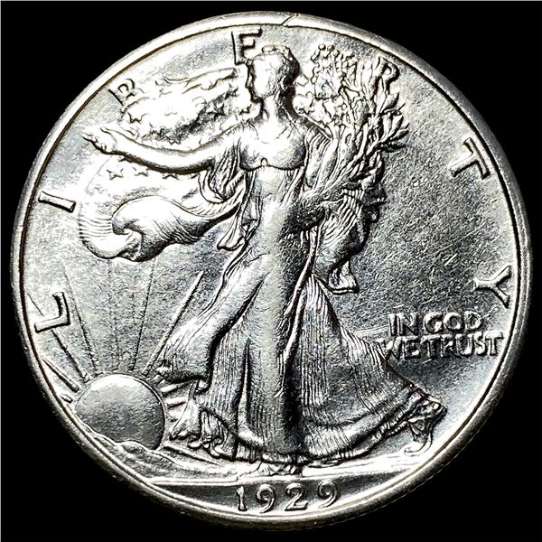 1929-S Silver Walking Liberty Half Dollar CLOSELY UNCIRCULATED