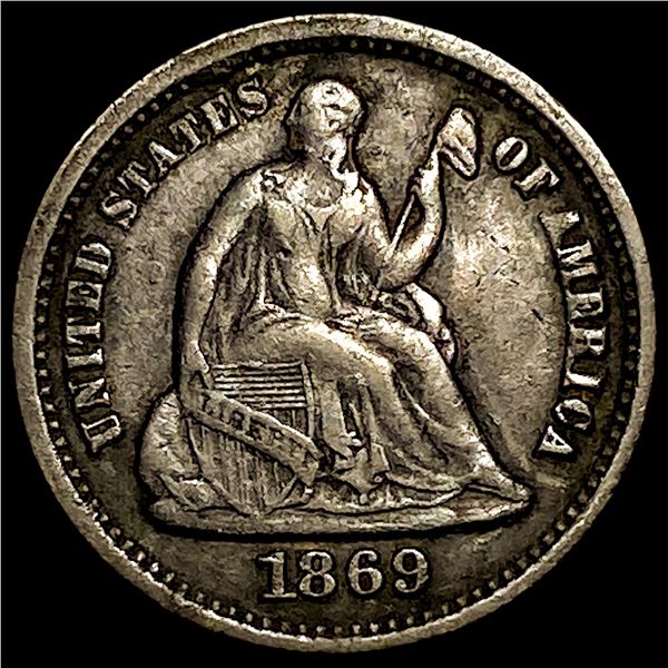 1869-S Silver Half Dime CLOSELY UNCIRCULATED