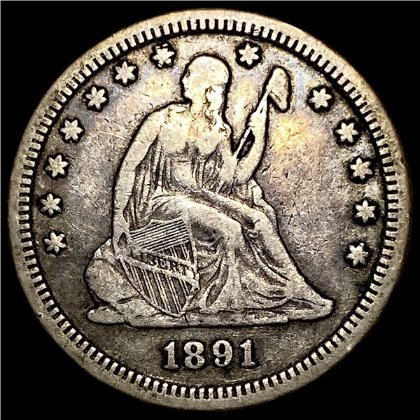 1891-S Silver Seated Liberty Quarter LIGHTLY CIRCULATED