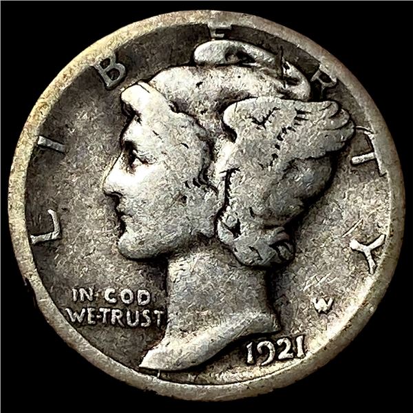 1921-D Silver Mercury Dime LIGHTLY CIRCULATED