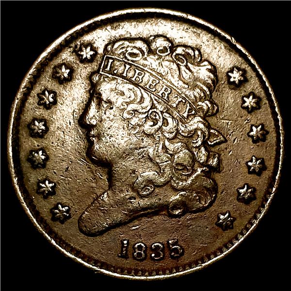 1835 Classic Head Half Cent NEARLY UNCIRCULATED