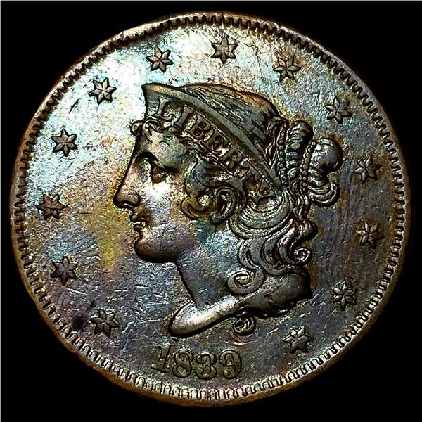 1839 Braided Hair Large Cent NEARLY UNCIRCULATED