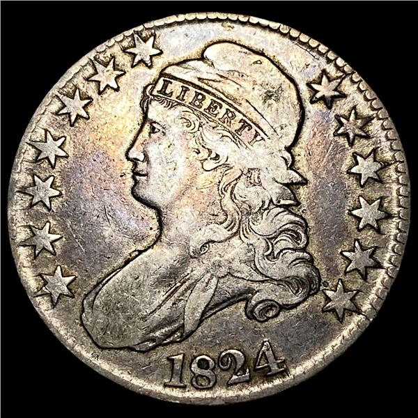 1824 Capped Bust Half Dollar ABOUT UNCIRCULATED