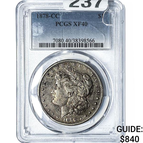 1878-CC Morgan Silver Dollar PCGS XF40