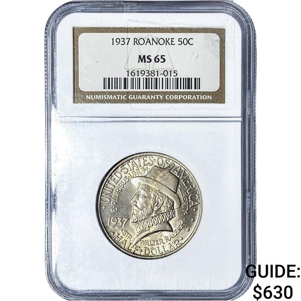 1937 Roanoke Half Dollar NGC MS65