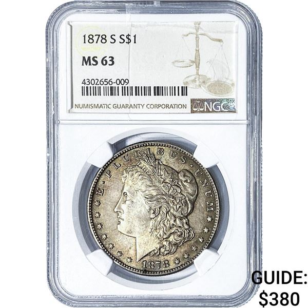 1878-S Morgan Silver Dollar NGC MS63