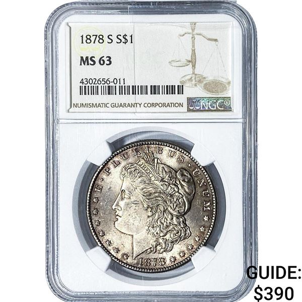 1878-S Morgan Silver Dollar NGC MS63