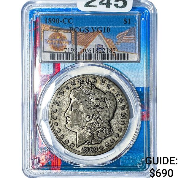 1890-CC Morgan Silver Dollar PCGS VG10