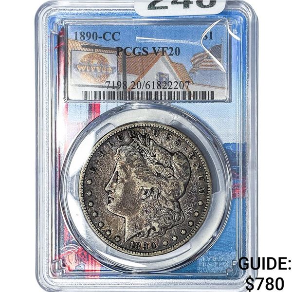 1890-CC Morgan Silver Dollar PCGS VF20