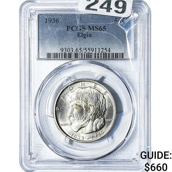 1936 Elgin Half Dollar PCGS MS65