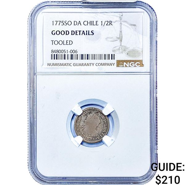 1775 Colonial Spain Silver 1/2 Real NGC G Details