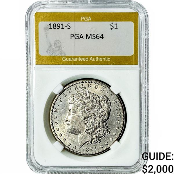 1891-S Morgan Silver Dollar PGA MS64