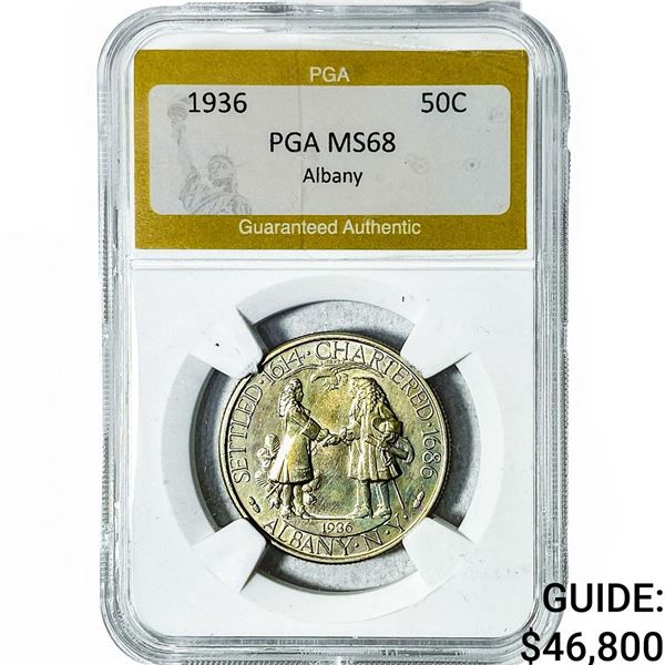 1936 Albany Half Dollar PGA MS68 Albany