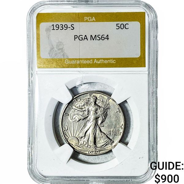 1939-S Walking Liberty Half Dollar PGA MS64