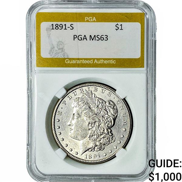 1891-S Morgan Silver Dollar PGA MS63