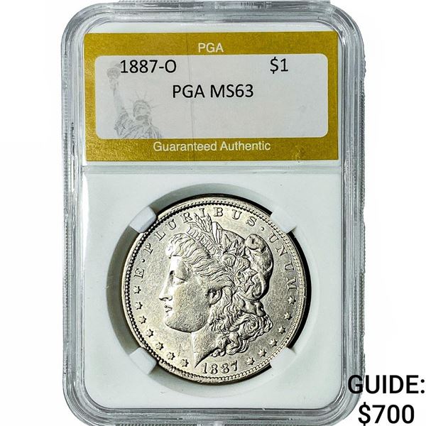 1887-O Morgan Silver Dollar PGA MS63