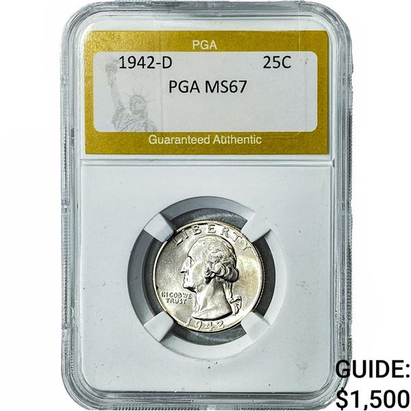 1942-D Washington Silver Quarter PGA MS67