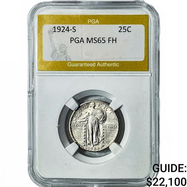 1924-S Standing Liberty Quarter PGA MS65FH