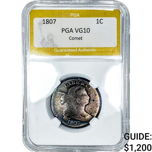 1807 Draped Bust Cent PGA VG10 Comet
