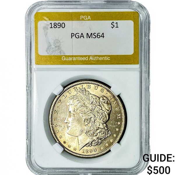 1890 Morgan Silver Dollar PGA MS64