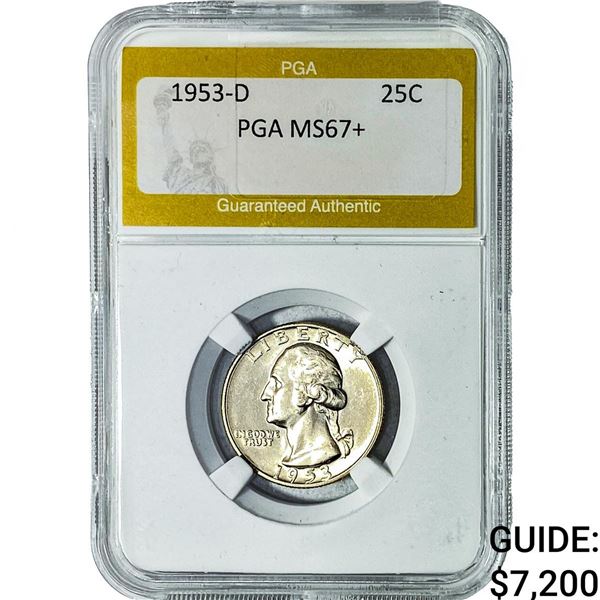 1953-D Washington Silver Quarter PGA MS67+