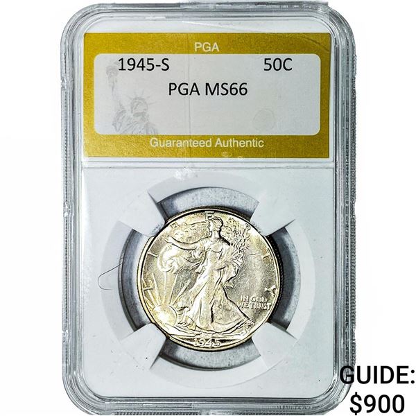 1945-S Walking Liberty Half Dollar PGA MS66