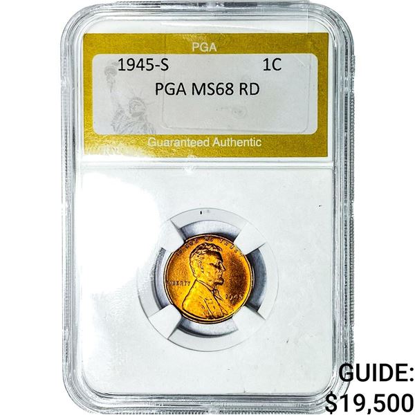 1945-S Wheat Cent PGA MS68RD