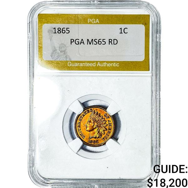 1865 Indian Head Cent PGA MS65RD