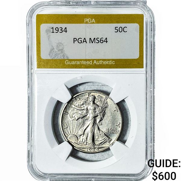 1937 Walking Liberty Half Dollar PGA MS64