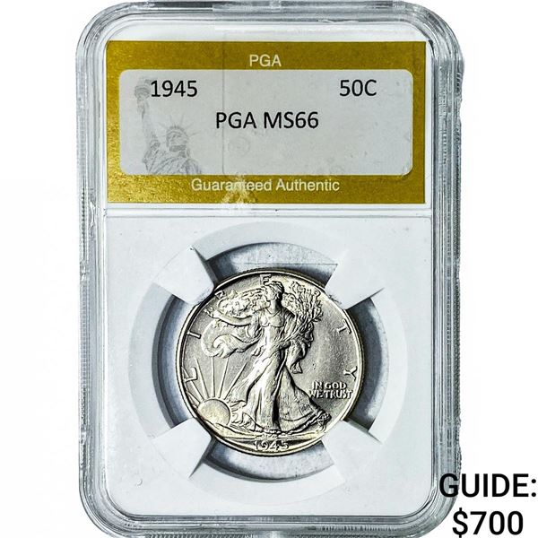 1945 Walking Liberty Half Dollar PGA MS66
