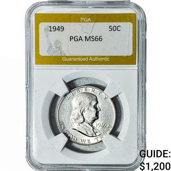 1949 Franklin Half Dollar PGA MS66 FBL